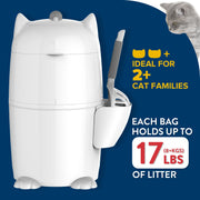 IDEAL FOR
2+CAT FAMILIES
EACH BAG HOLDS UP TO
17LBS (8+KGS)
OF LITTER